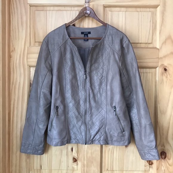 Alfani Jackets & Blazers - 🎈Alfani distressed taupe Moto jacket Sz XL